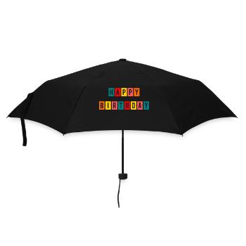 ALLES GUTE ZUM GEBURTSTAG. ALLES GUTE ZUM GEBURTSTAG. JAHRESTAG. - Regenschirm (klein) - Schwarz - Vorne