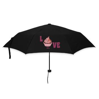Love, Muffin, Frosted Happiness - Umbrella (small) - black - Front