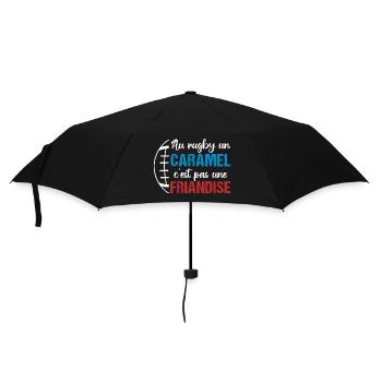 Au rugby un caramel c' est pas une friandise - Parapluie standard - noir - Devant