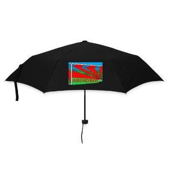 Fussball, Wiltsch, Tor, Rot, Ball - Regenschirm (klein) - Schwarz - Vorne