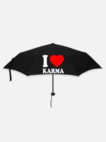 I love karma - Regenschirm (klein) - Schwarz