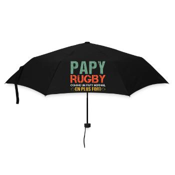 Papy rugby humour grand-père rugbyman cadeau - Parapluie standard - noir - Devant