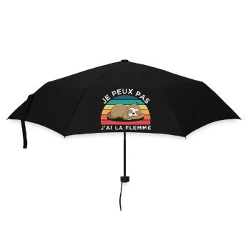 Je peux pas j'ai la flemme humour paresseux cadeau - Parapluie standard - noir - Devant