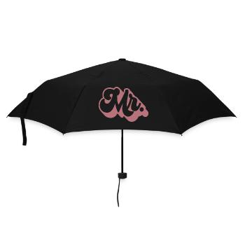 Mr. Matching Couple Engagement Wedding Honeymoon - Umbrella (small) - black - Front
