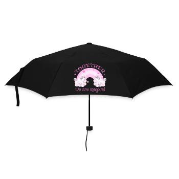Licorne amour arc-en-ciel ensemble, nous sommes magiques - Parapluie standard - noir - Devant