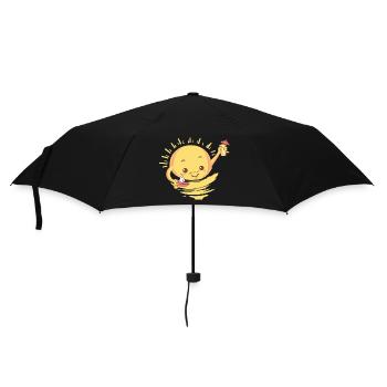 Sommer Cocktail Geschenk - Regenschirm (klein) - Schwarz - Vorne