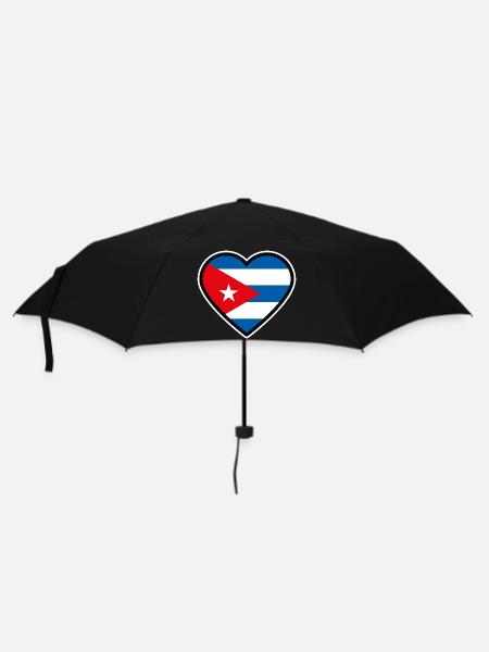 kuba flagge herz - Regenschirm (klein) - Schwarz