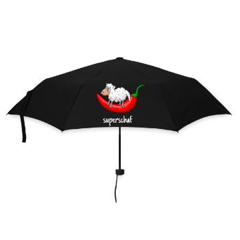 Superschaf, Schaf, Chili, lustiges Schaf, scharf - Regenschirm (klein) - Schwarz - Vorne