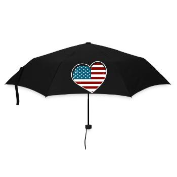 Heart Flag USA Vintage Style - Umbrella (small) - black - Front