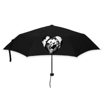 Headphones Heart - Umbrella (small) - black - Front