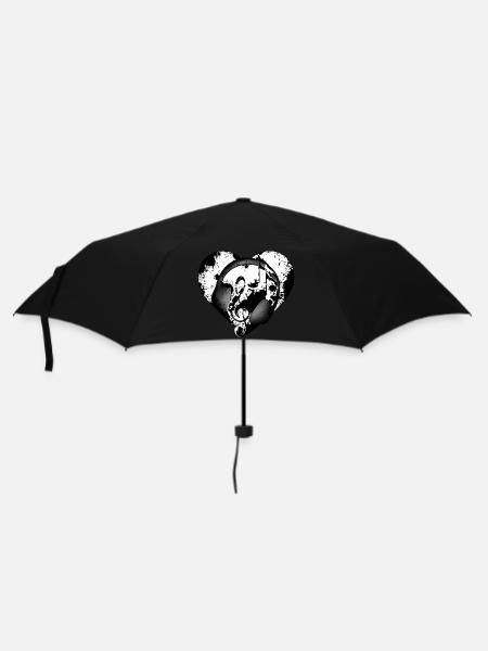 Headphones Heart - Umbrella (small) - black