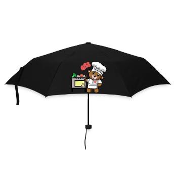 Teddy Bear Chef Cooking Culinary Arts Restaurant Kitchen - Umbrella (small) - black - Front