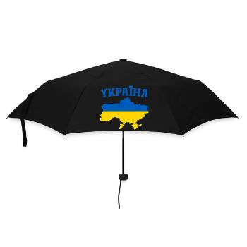 Ukraine Flagge YKPAIHA - Regenschirm (klein) - Schwarz - Vorne