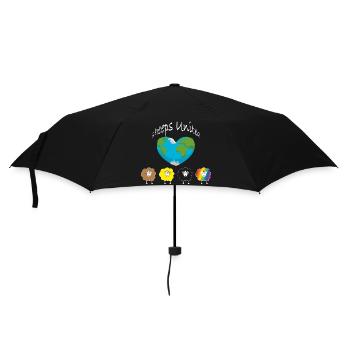 Schafe der Welt vereinigt euch! Die Welt ein Herz. - Regenschirm (klein) - Schwarz - Vorne