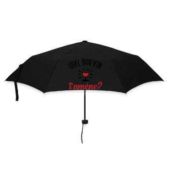 Quel bon vin t'amène cadeau humour amateur vin - Parapluie standard - noir - Devant