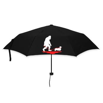 Bigfoot Dog Walk Corgi - Regenschirm (klein) - Schwarz - Vorne