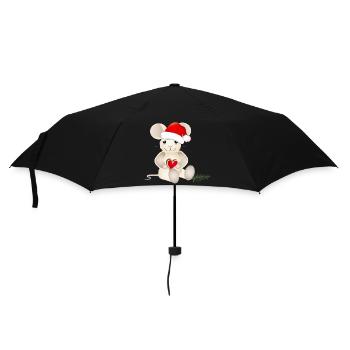 souris sucrée avec un cœur pour Noël - Parapluie standard - noir - Devant