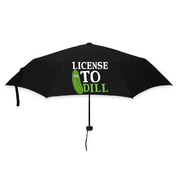 License To Dill Pickle Cucumber - Regenschirm (klein) - Schwarz - Vorne