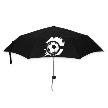 Fußball Soccer - Regenschirm (klein) - Schwarz - Vorne