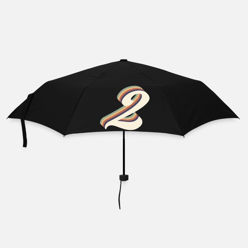 2e anniversaire vintage - Parapluie standard - noir