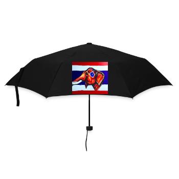 elefant thaiflagge - Regenschirm (klein) - Schwarz - Vorne