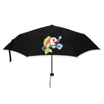 Fisch Feuerwehrmann Feuerwehrschlauch Feuerwehr - Regenschirm (klein) - Schwarz - Vorne