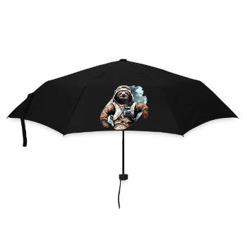 Weltraum Faultier Vintage Zeichnung - Regenschirm (klein) - Schwarz - Vorne