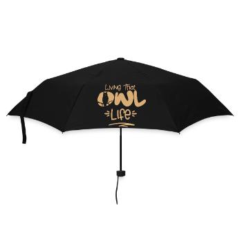 Living That Owl Life Nocturnal Bird Night Owls - Regenschirm (klein) - Schwarz - Vorne