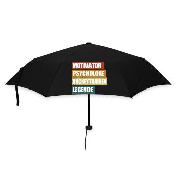 Lustiger Hockeytrainer Spruch - Regenschirm (klein) - Schwarz - Vorne