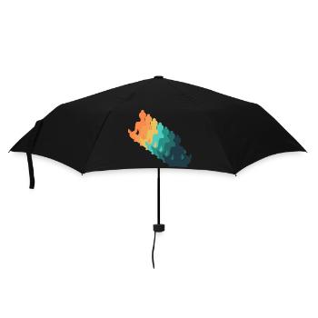 Retro Yoga - Regenschirm (klein) - Schwarz - Vorne
