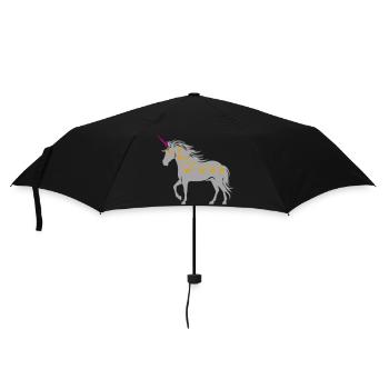 Licorne avec des étoiles | Couleurs changeantes - Parapluie standard - noir - Devant