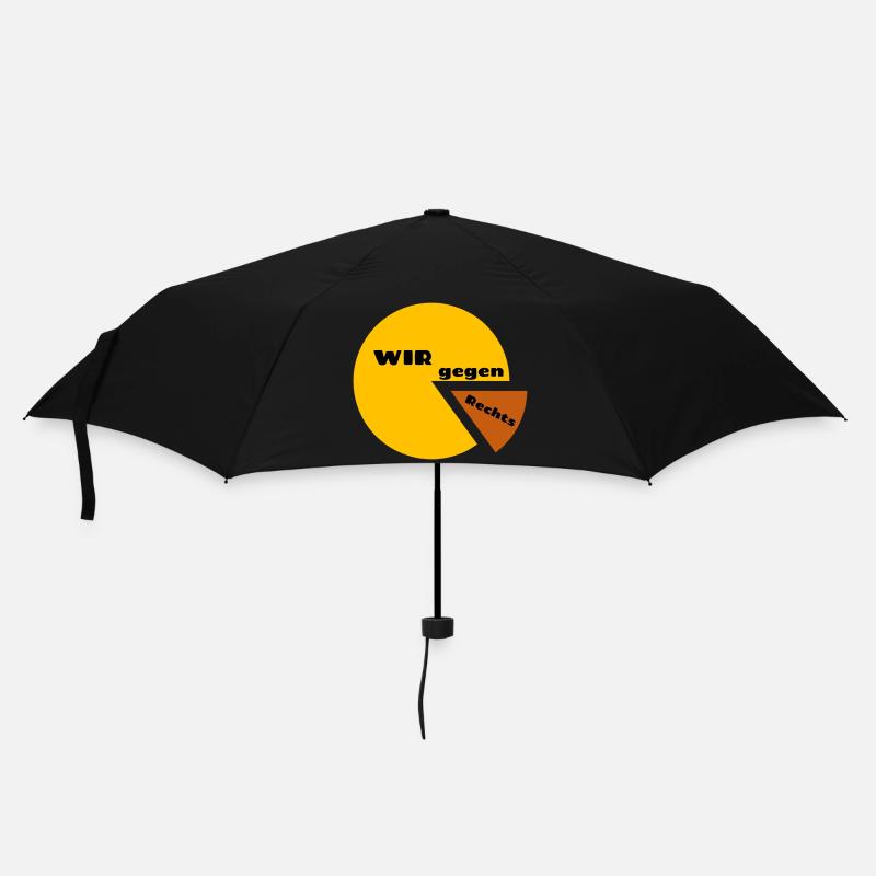 WIR gegen Rechts - Statement gegen Intoleranz - Regenschirm (klein) - Schwarz