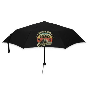 1980 Anniversaire vintage 1980 rétro né en 1980 - Parapluie standard - noir - Devant