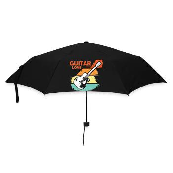 guitare amour musique illustration vintage rétro - Parapluie standard - noir - Devant