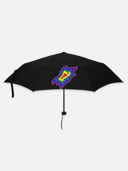 Papercut style Rainbow flag - Regenschirm (klein) - Schwarz