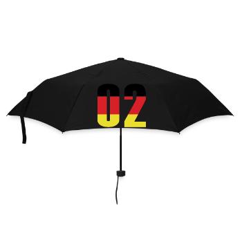 2 Zahl Deutschland Trikot - Regenschirm (klein) - Schwarz - Vorne