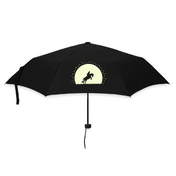 Silhouette Cheval Équestre Nocturne - Parapluie standard - noir - Devant