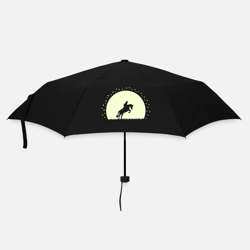 Silhouette Cheval Équestre Nocturne - Parapluie standard - noir