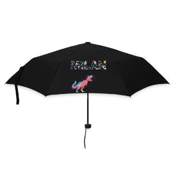 MILAN - Beautiful boy name with dinosaur - Umbrella (small) - black - Front