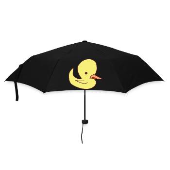 Witzige kleine anime ente - Regenschirm (klein) - Schwarz - Vorne