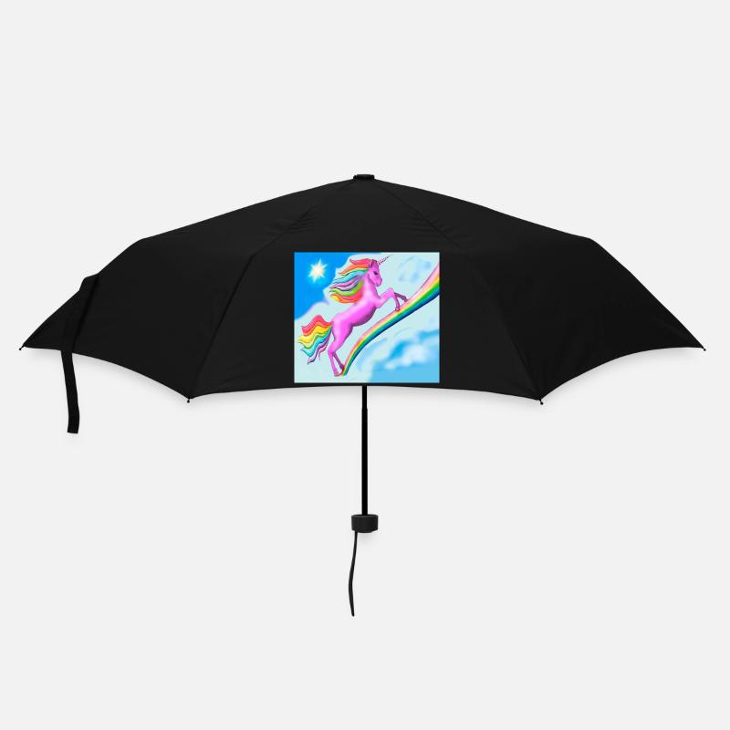 Licorne et arc-en-ciel - Parapluie standard - noir