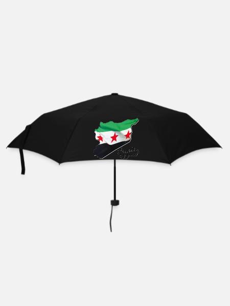 Drapeau de la Syrie sur la carte de la Syrie SY - Parapluie standard - noir