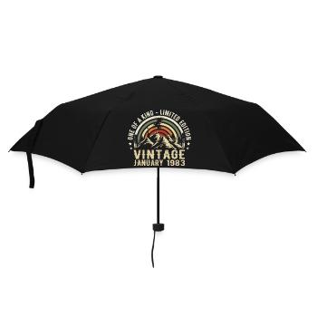 January 1983 Birthday Gift - Original 42 Years - Umbrella (small) - black - Front