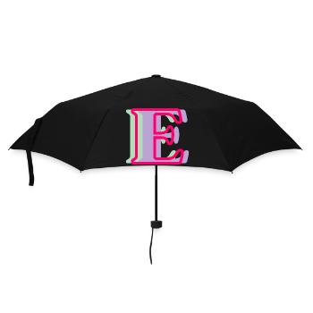 Mehrfarbiger Buchstabe e – originelle Geschenkidee - Regenschirm (klein) - Schwarz - Vorne