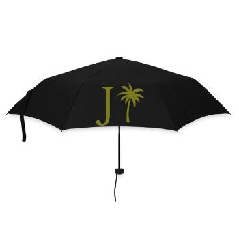 Lettre j vert Palm - Parapluie standard - noir - Devant
