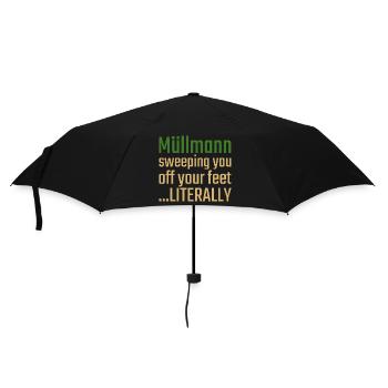 Müllmann Valentinstag Sweeping you - Regenschirm (klein) - Schwarz - Vorne