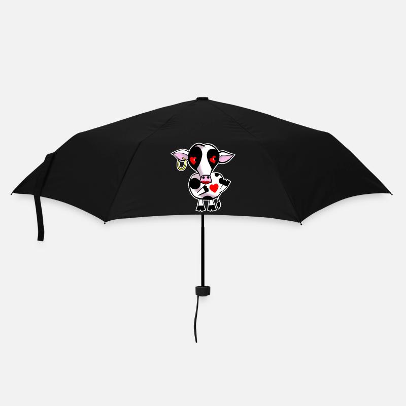Cow with heart - Umbrella (small) - black