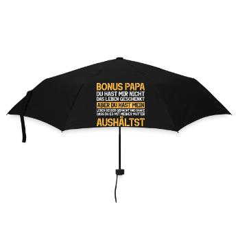 Bonus Papa Stiefvater Vatertag Papa Vaterschaft - Regenschirm (klein) - Schwarz - Vorne