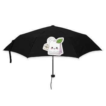 Kawaii Herbal Tea Bag Illustration - Umbrella (small) - black - Front