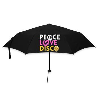 Peace Love Disco Retro Neon Style - Umbrella (small) - black - Front